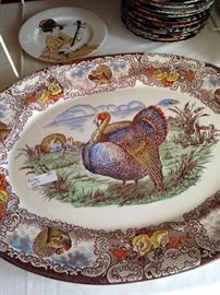 Stunning English Staffordshire turkey platter