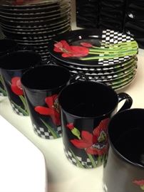 Darling and colorful dishes -"Jardin Rouge" by Fitz and Floyd 
