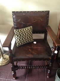 Compnion antique leather chair (few cracks in leather)