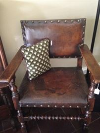 Good-looking antique leather chair
