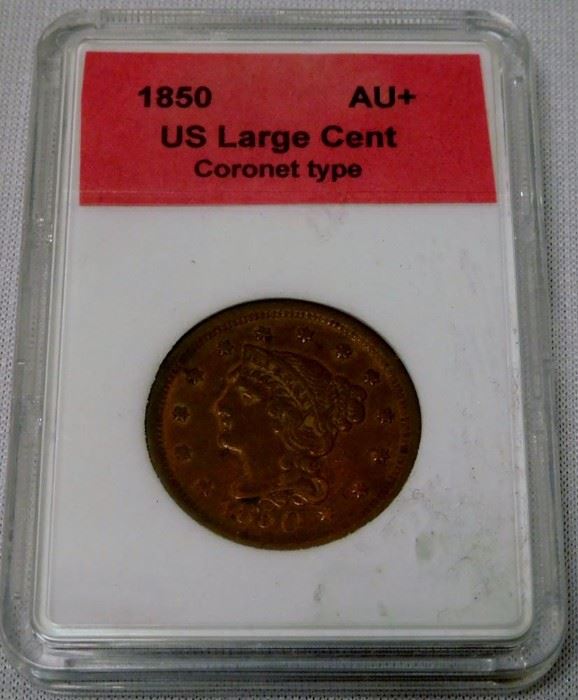 1850 US Large Cent Coronet Type