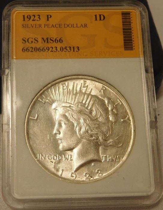1923-P Peace Silver Dollar MS66