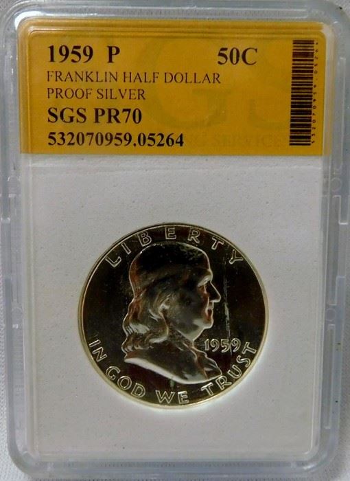 1959-P Franklin Half Dollar SGS Proof PR70