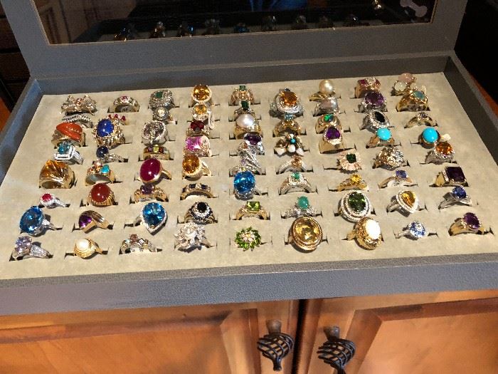 Rings - Gold,  Diamond, Aqua, Persian Turquoise, Coral, Lapis, Onyx etc