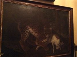 Lynx and rabbit Oil Painting