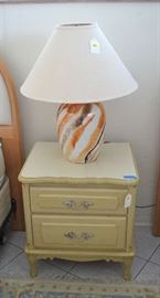FRENCH STYLE NIGHT STAND AND LAMP