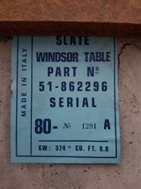 Slate detail for Brunswick pool table