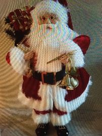 *New with Tags*. Large jolly beautiful Santa Claus with gorgeous suit and beautifully wrapped gifts. About 23" tall.  