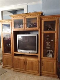 Amish oak display cabinets/ entertainment center