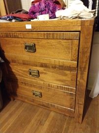 Late 20th Century wood 3 drawer bureau