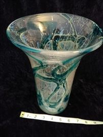 Mdina Glass Vase - Blue/Yellow/Green  https://www.ctbids.com/#!/description/share/9555