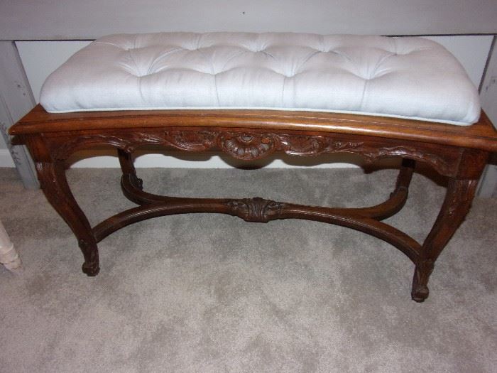Antique tufted bench