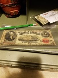 Large bill $2 US Note