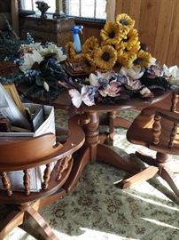Haywood Wakefield Game table with 4 chairs