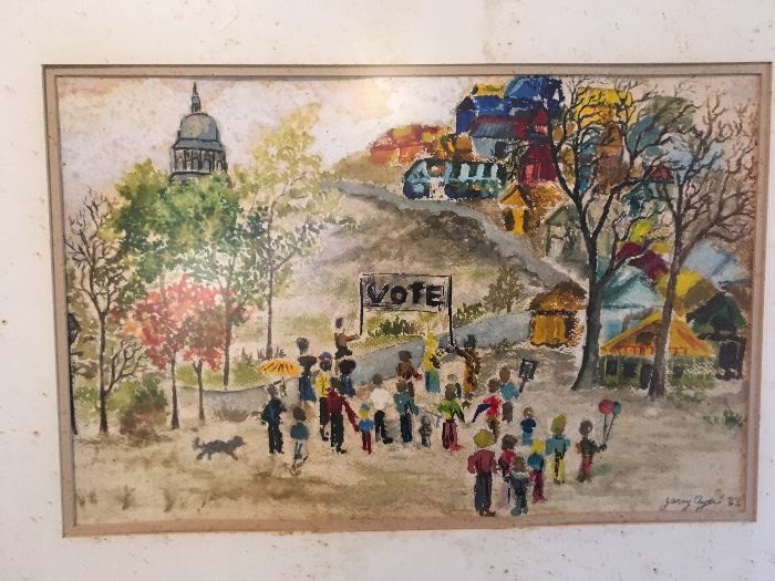 Early Jerry (Jeremy) Ayers 1966 Voting Rights painting
