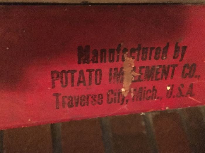 Antique potato planter Traverse City company
