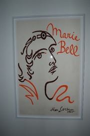 Marie Bell - 1960 poster by Jean Cocteau