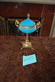 Antique French opaline urns