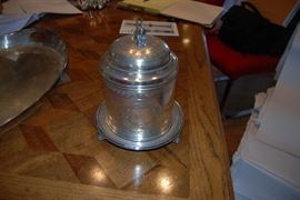 Silver plate biscuit barrel