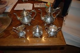 Silver plate English tea & coffee service