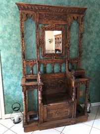 Gorgeous Large Antique Hall Tree