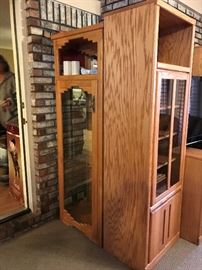 Glass Cabinet and Entertainment Center plus TV.