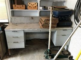 Large Mid Century Metal Desk