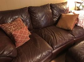 Nice Leather Couch and Matching ottoman and Chair