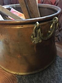 Large Ornate Brass Pots