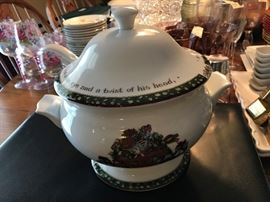 Tureen and Lid plus Ladle Christmas Story by International
