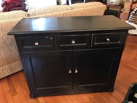 40" wide X 30" tall X 17" deep. Feet included (not shown) that screw in. Increases to 34" tall.