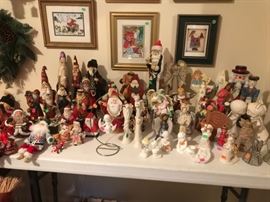 Christmas Santas and angels.