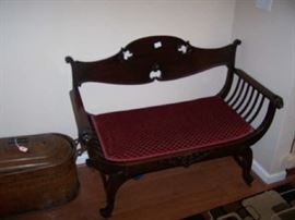 ANTIQUE SETTEE & OLD COPPER WASH BOILER