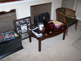 BUTLER'S TABLE, CHAIR, TV STAND & MISC.