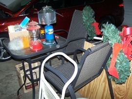 PATIO TABLE & CHAIRS & MISC.