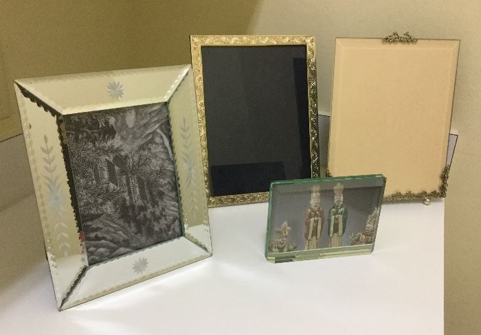 Picture frames: Venetian glass, silver, & a double-sided glass frame, plus more not shown