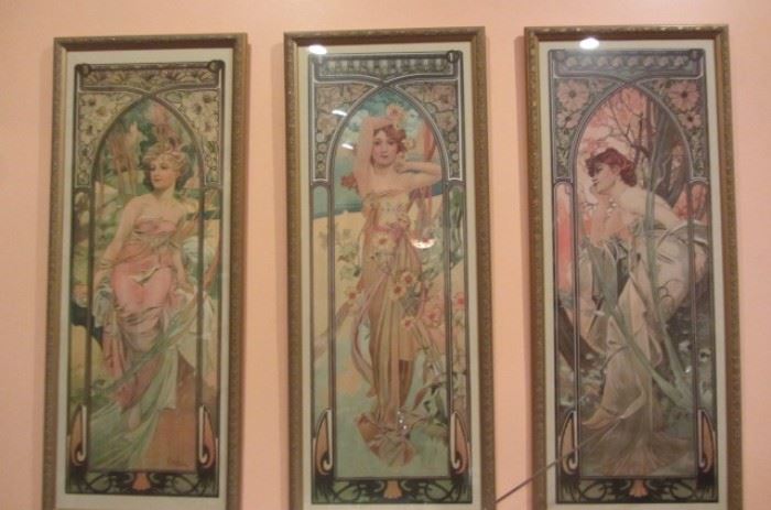 TRIO OF MUCHA PRINTS