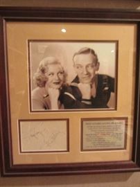 FRED ASTAIRE & GINGER ROGERS SIGNED AND FRAMED PHOTO