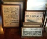 Framed WWII Era Akron, Ohio Newspaper Articles
