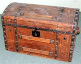 Antique Solid Wood Steamer Trunk