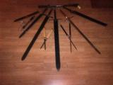 A unique collection of Medieval (reproductions) and Oriental (the real thing) weaponry.