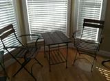 Iron and wood bistro set