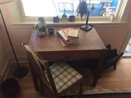 Vintage Oak School Desk from Gardena High School