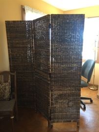 Wicker Folding Screen