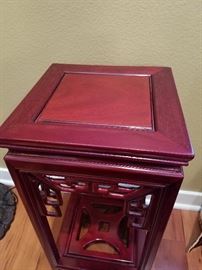 Unmarked side table.  12 x 23.5