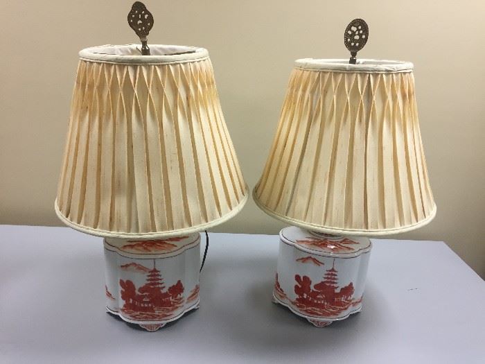 Vintage porcelain Japanese Lamps.