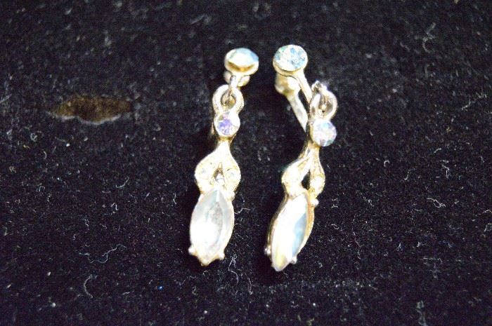 Rhinestone earrings.