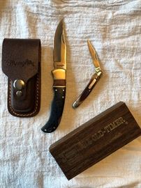 OLD TIMER Pocket Knife and WRANGLER Edition Lock Blade with Sheath