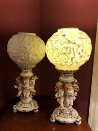 Dresden Cherub Lamps