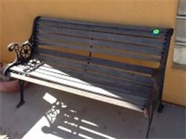 Wood Slat Cast Iron Bench